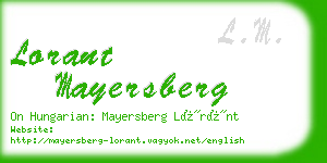 lorant mayersberg business card